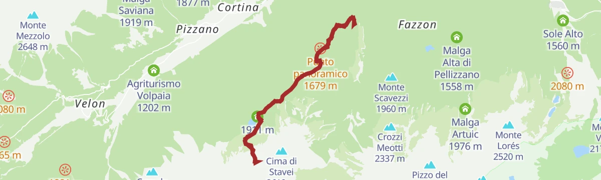 Route map: Lago Barco